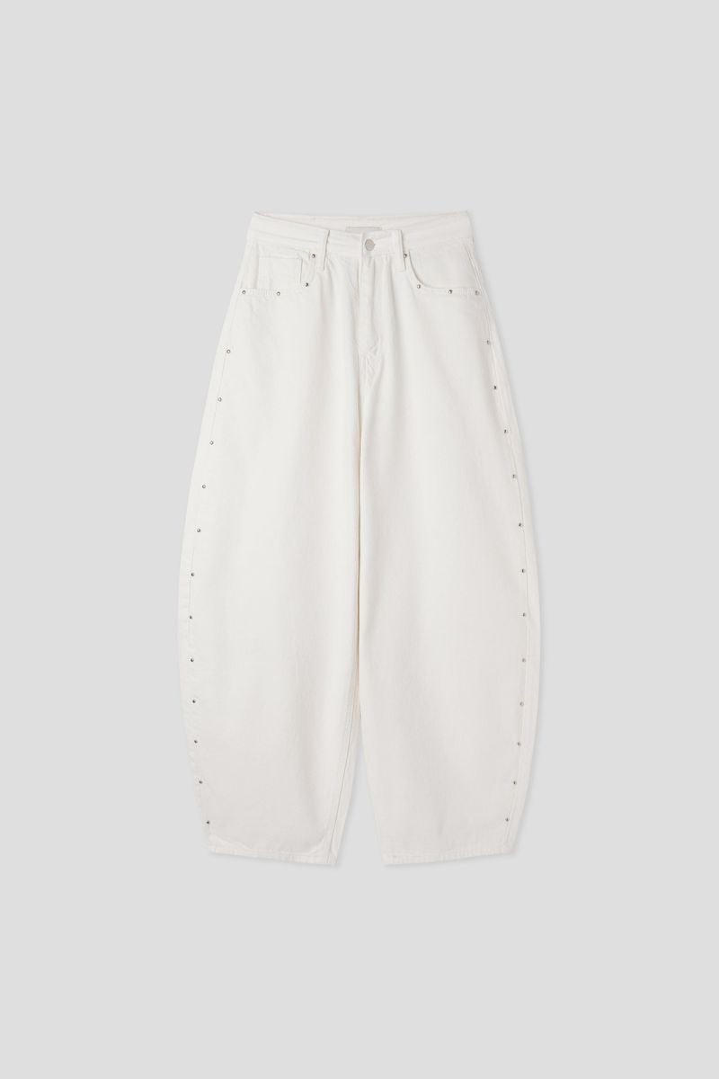 STUD BALLOON WIDE PANTS (2C)