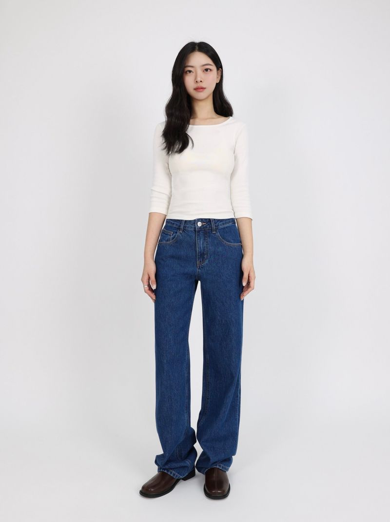  2ND REPRODUCTION PRE-ORDER DEEO BLUE MIDE-WAISTED STRAIGHT DENIM code 26202