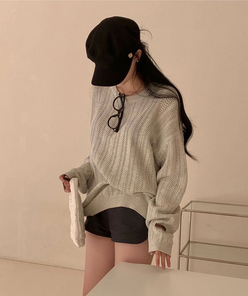 [Bellide made] Caramel Loose Fit Long Round Knitwear