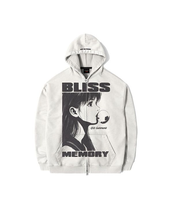 QT8 GARMENTS（キューティーエイトガーメント）の「RG ブリス ウォッシュド ジップアップ パーカー (Ecru)（トップス）」