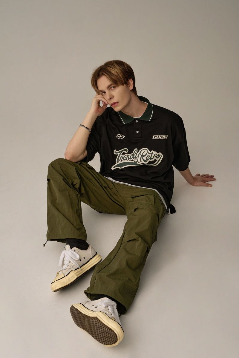 FRONT POCKET NYLON CARGO PANTS(KHAKI)