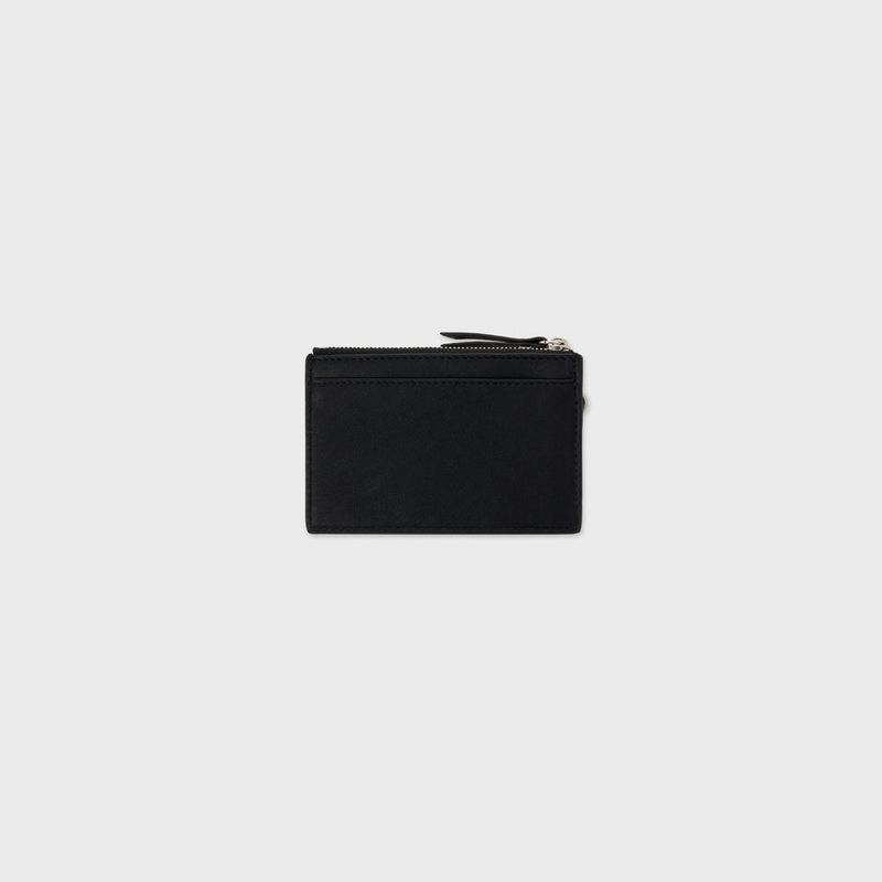 Leather 2 Pocket Flat Bag Set (Black)