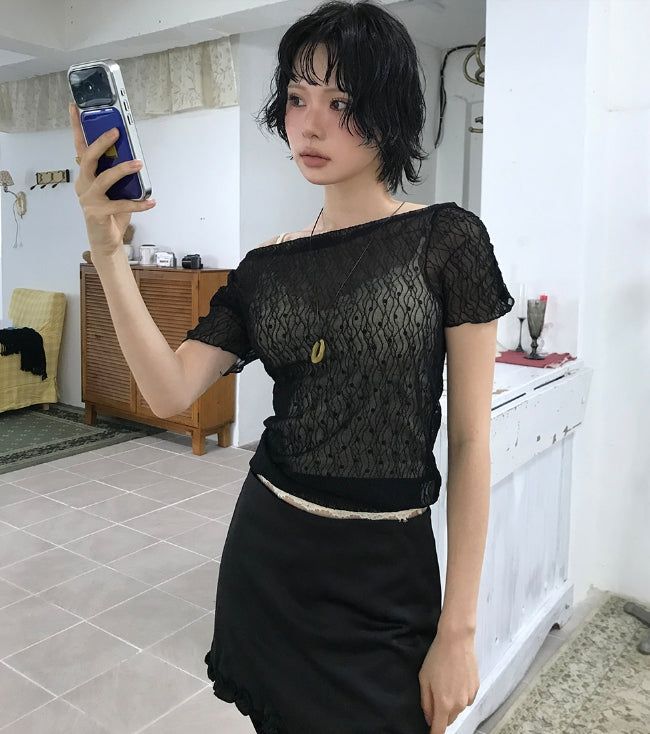 WAVE BOAT-NECK TOP