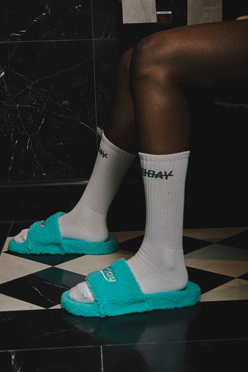 G'day furry sandals (mint)