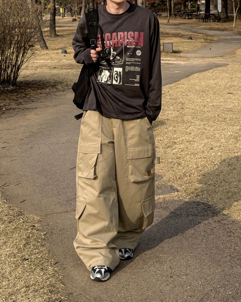 Utility Patch Wide Cargo Pants
