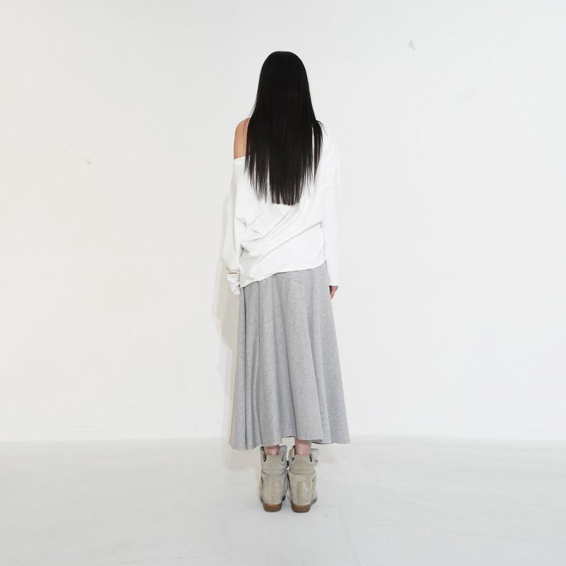 Cubic line long skirt 003