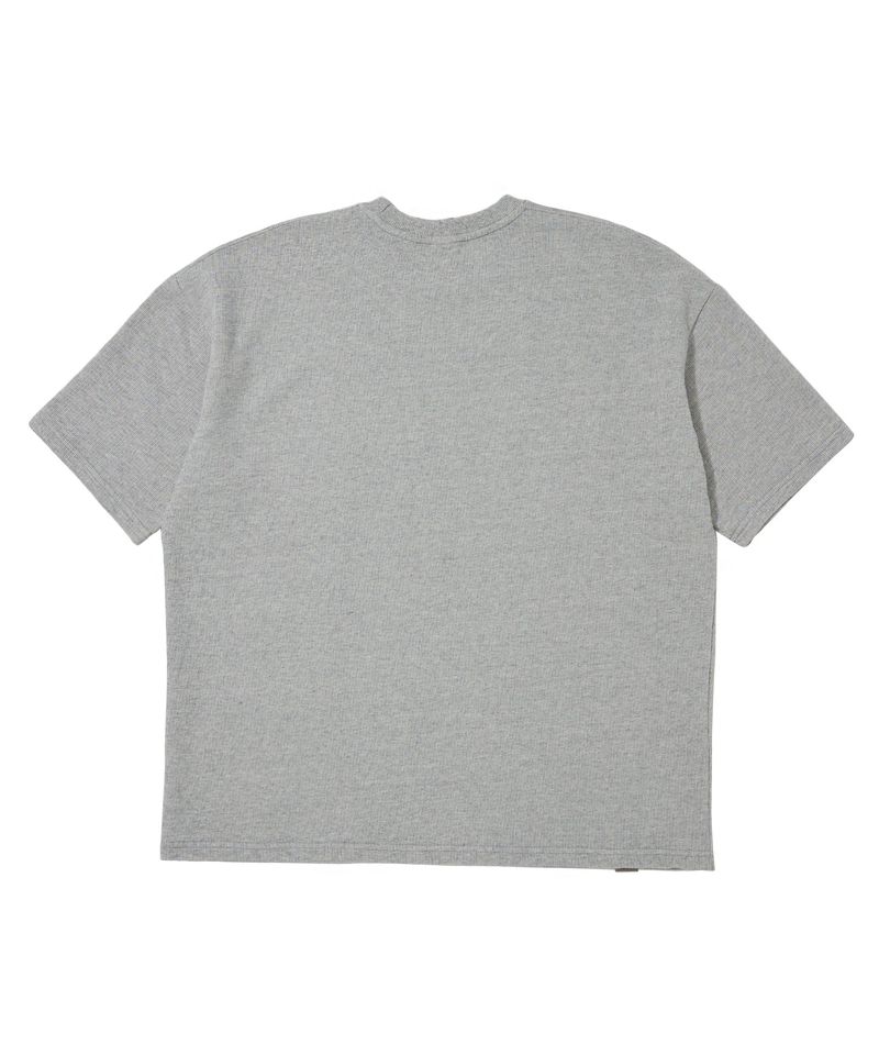 DIAGONAL PIN-KNIT 1/2 BOX TEE (Gray)
