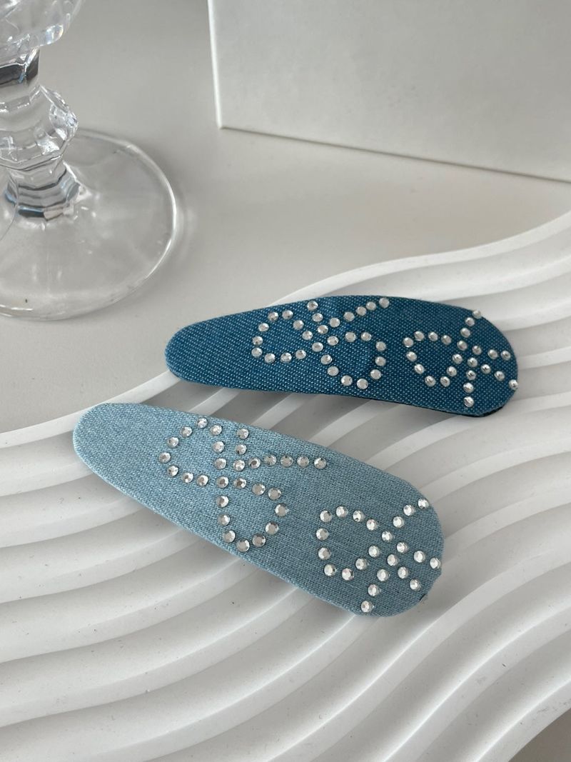 denim ribbon hairpin