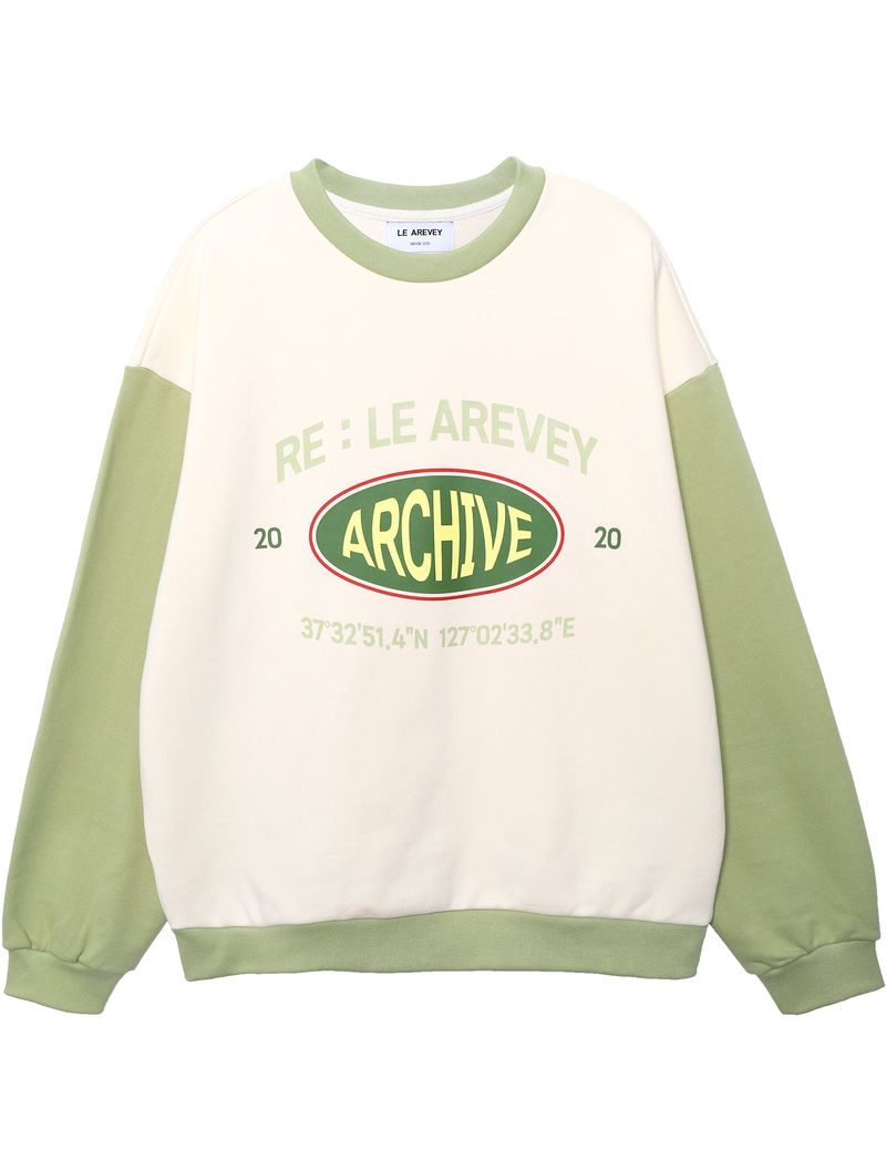 LE AREVEY（アルヴェイ）の「ARCHIVE SWEATSHIRT [IVORY/GREENERY]（Tops）」