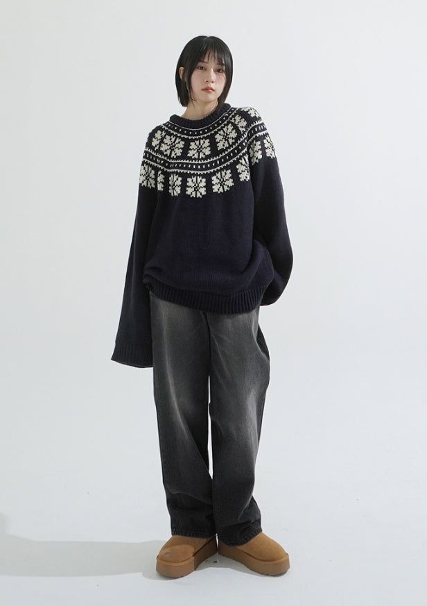 Nordic snow flake knit