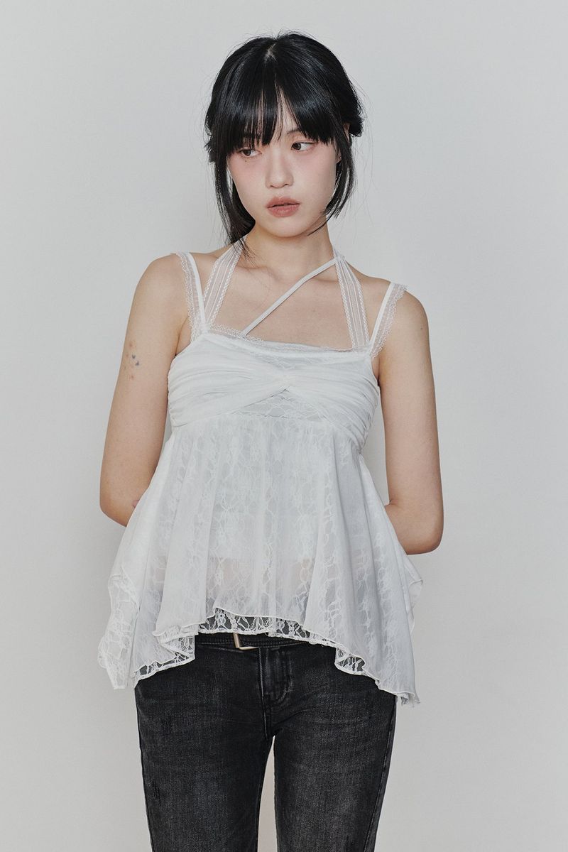 ROSE SHIRRING TOP white