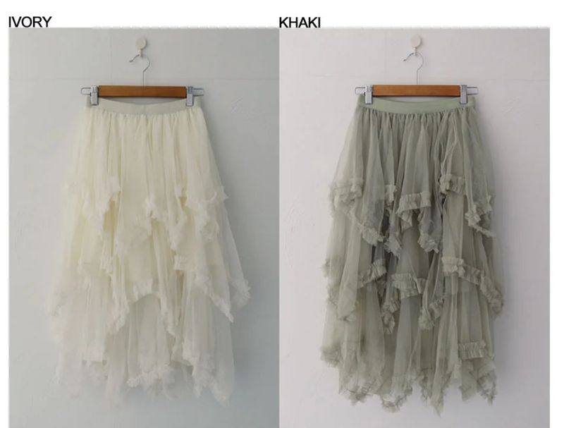BUDDY FRILL CAN CAN UNBALANCE SKIRT (3COLORS!)