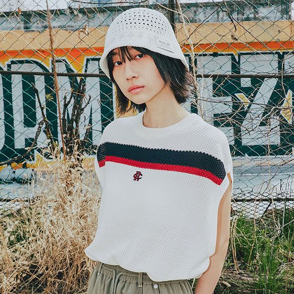 ROMANTIC CROWN（ロマンティッククラウン）の「DOUBLE LINE WAFFLE KNIT VEST（Tops）」