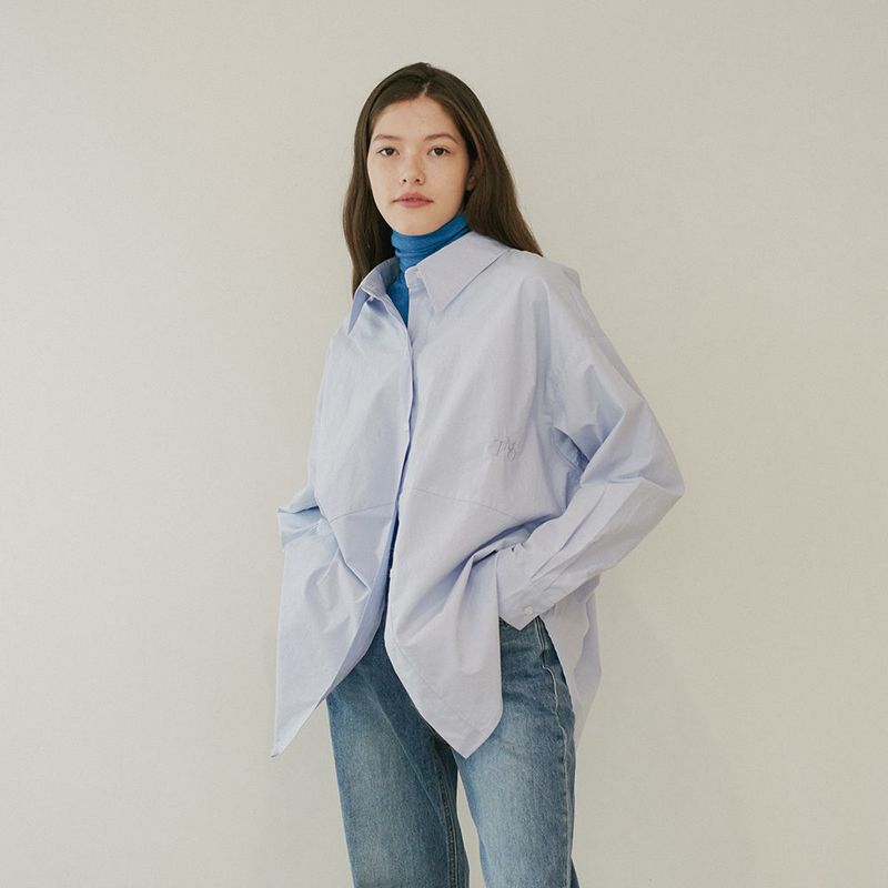 OVERSIZED LOGO SHIRT (SKY BLUE)