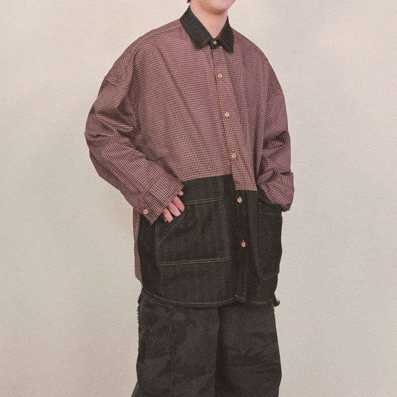 switch panel check shirt_black