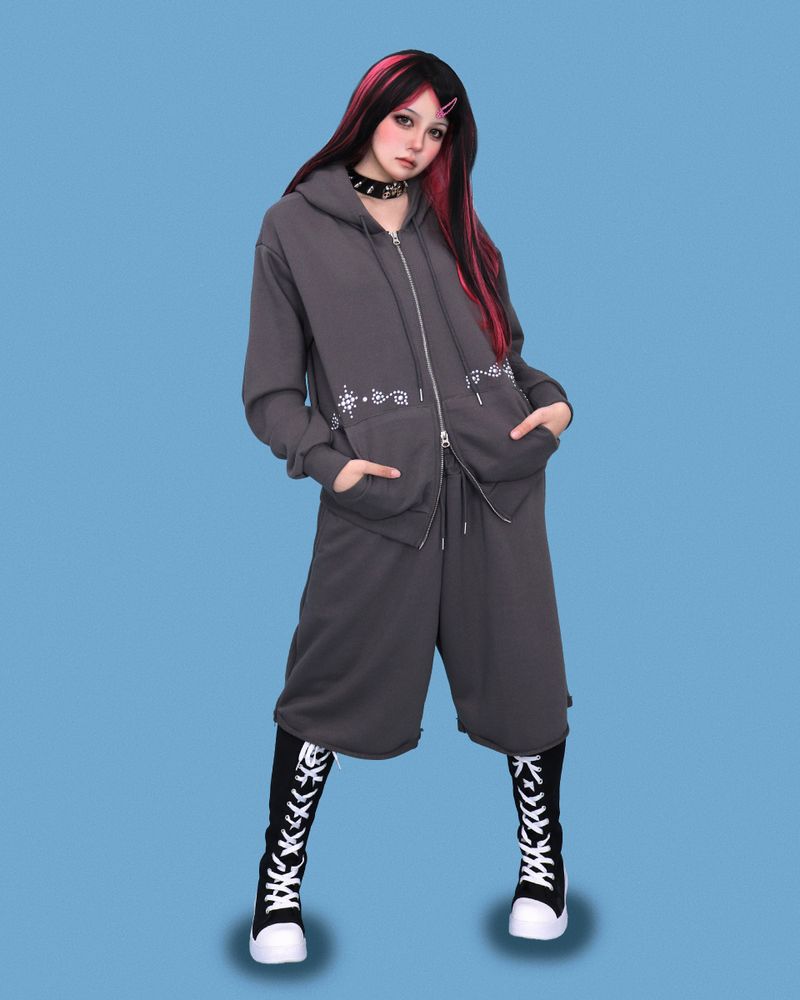 punch half sweat pants (2color)