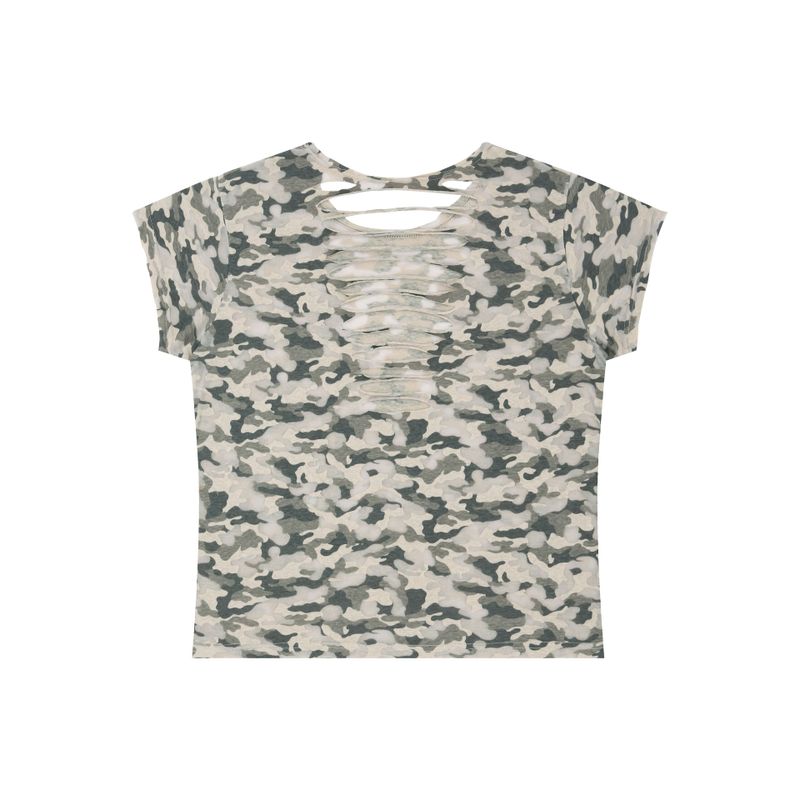 Camo Slash Eyelet Tee