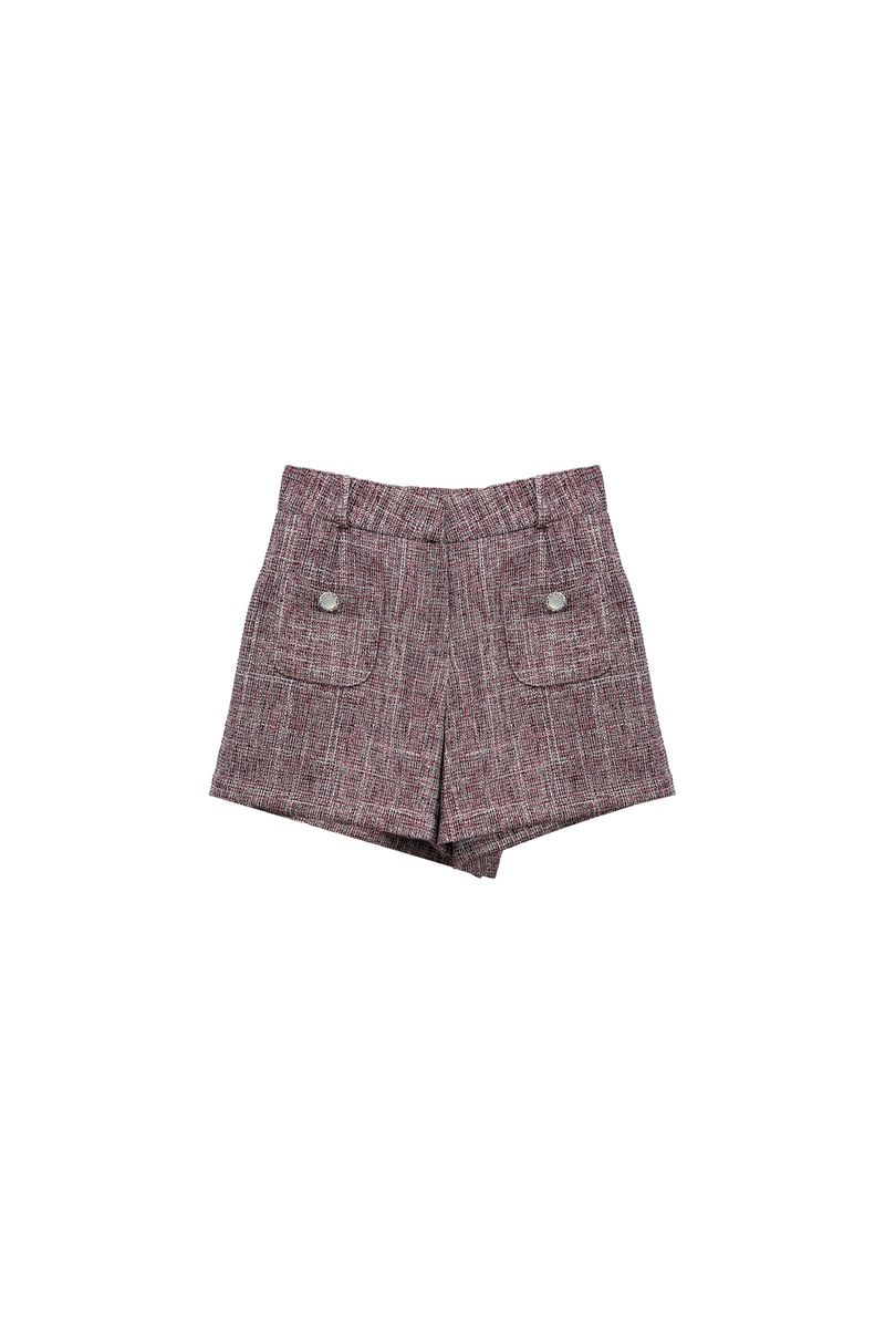CHERISH TWEED SHORTS PANTS / RED