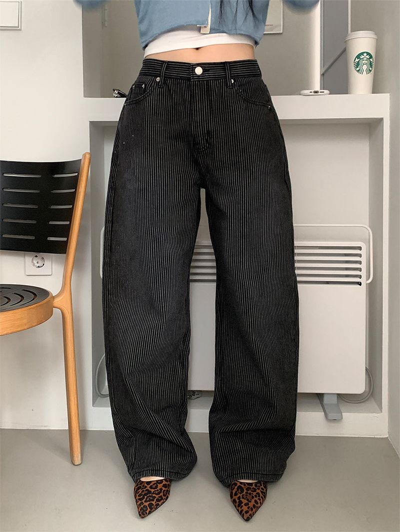 STRIPE BLACK JEANS