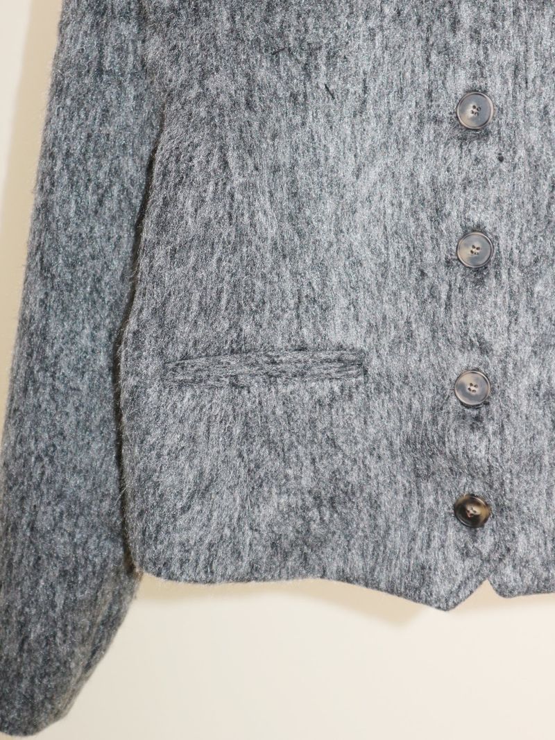Linda Brush Mohair Crop Long Sleeve Jacket