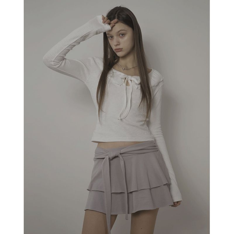 PLIE SKIRT-MAUVE GRAY