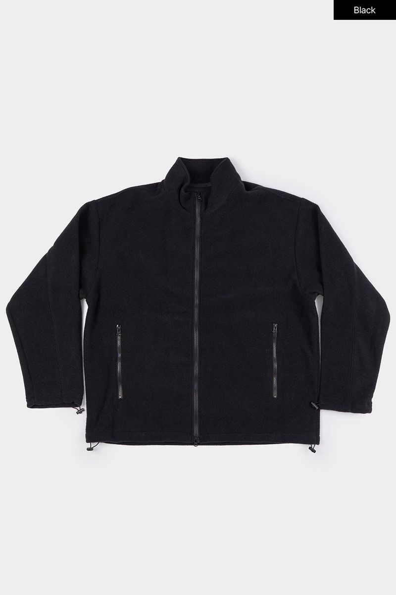 Mockneck low warm fleece zip-up