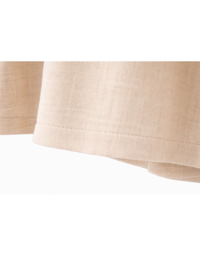 Airi Linen Summer Double Button Cape Crop Jacket Light beige