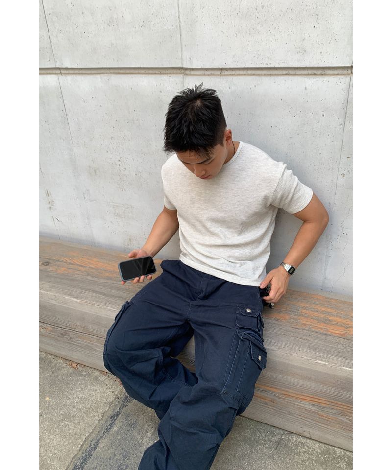 sobaq（ソバック）の「[1+1] Mini Waffle Crop Muscle Tee（Tops）」