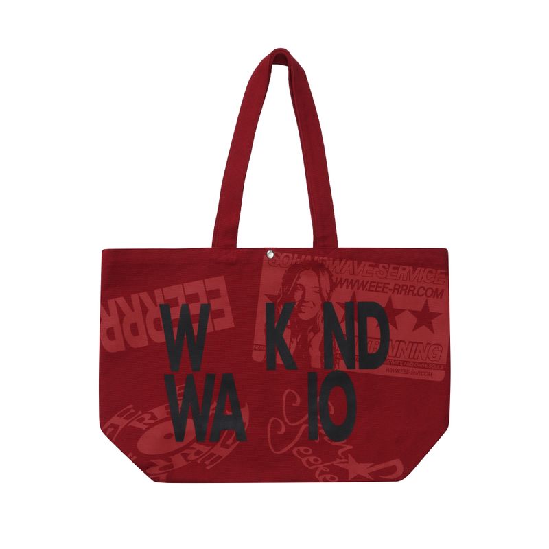 Weekend warrior typography printing tote-bag (Red)