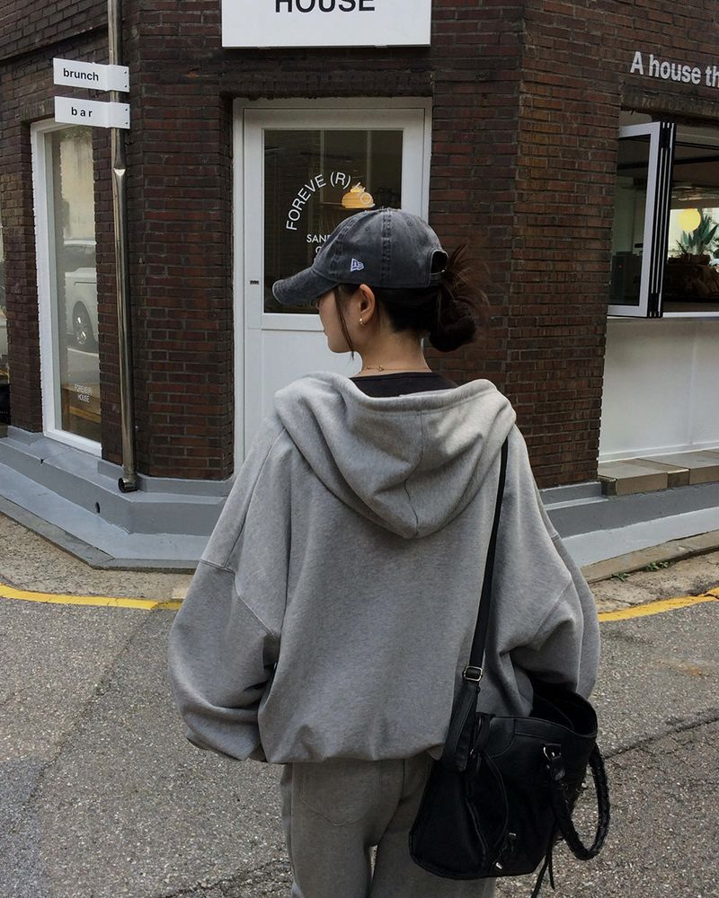 Code Oversized 2-Way Zip-Up Hoodie