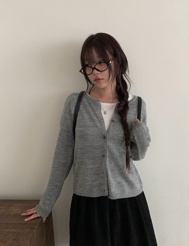 Madi Wool Soft Button Knit Cardigan