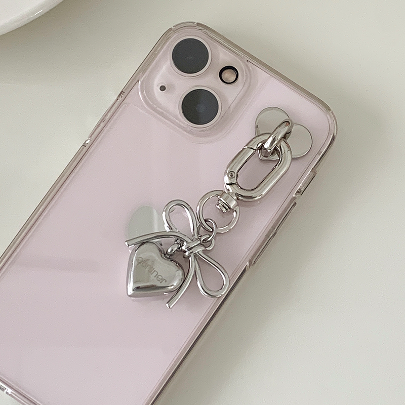 [handmade] ribbon heart keyring