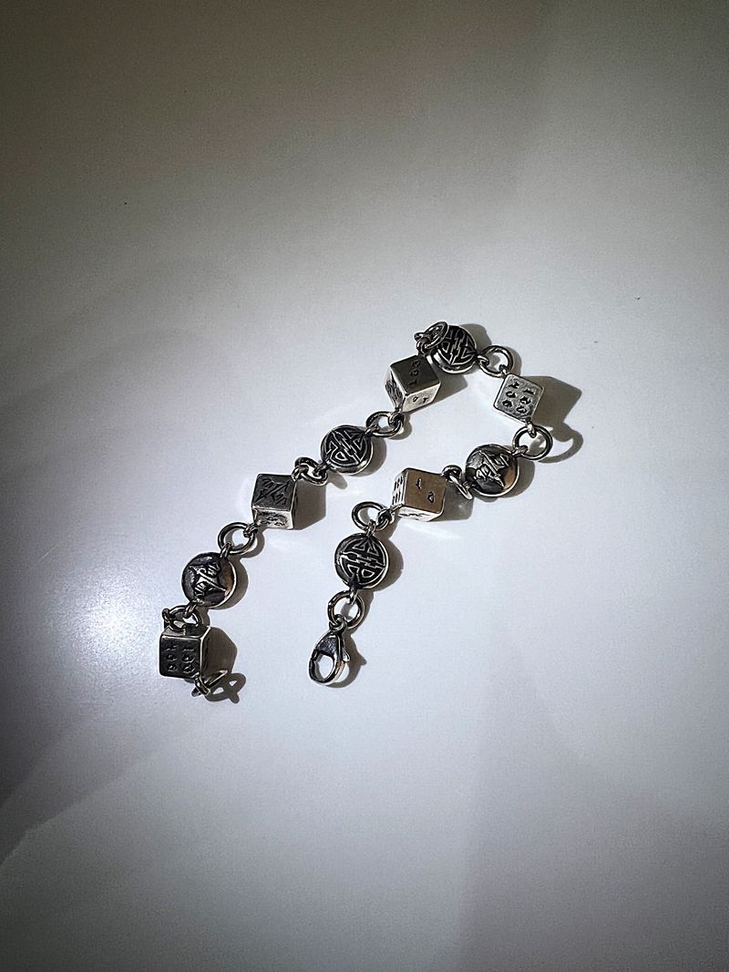 DICE BALL CHAIN BRACELET(22.5CM)