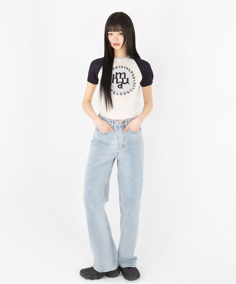 JACQUARD LOGO RAGLAN HALF KNIT [2color]