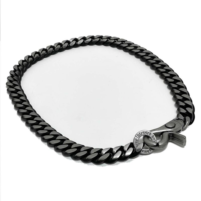 [BLESSEDBULLET]black line  chain necklace_blacksilver_13mm