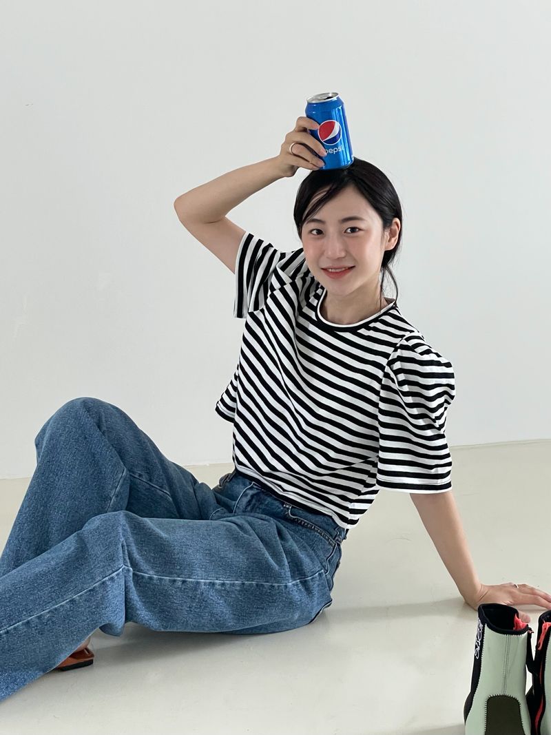Garni puff stripe T