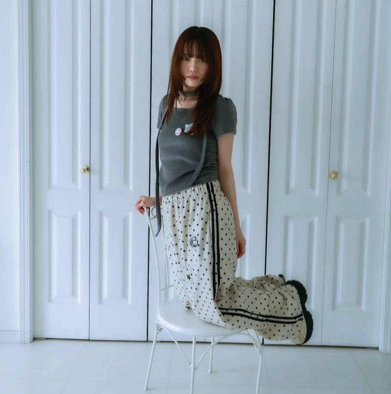 dot patch pants (ivory)