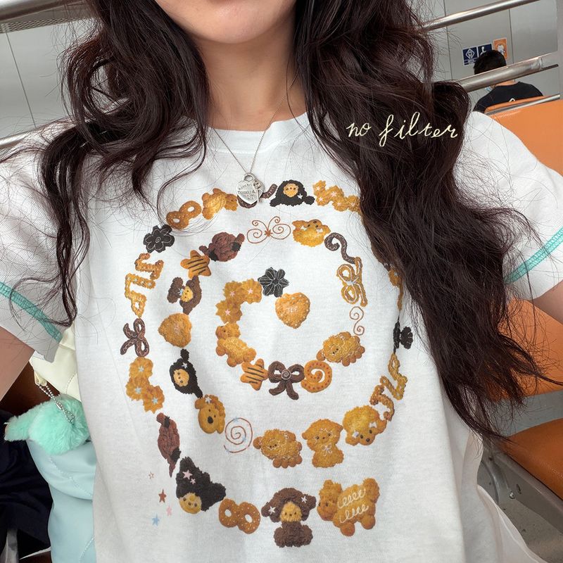 Cookie tshirt | short sleeves tshirt with real cookie print