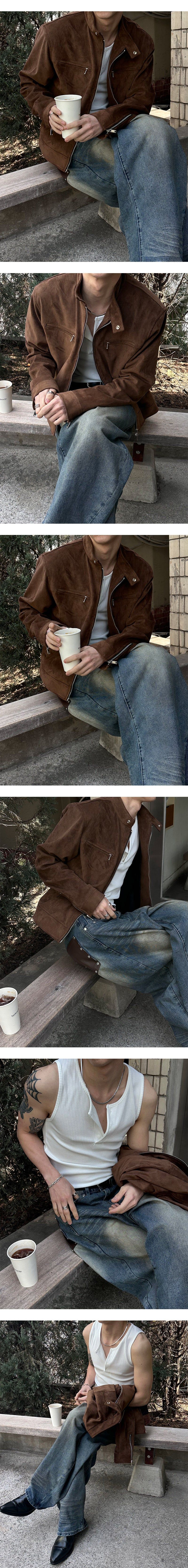  [S/S] Suede biker jacket(3color)