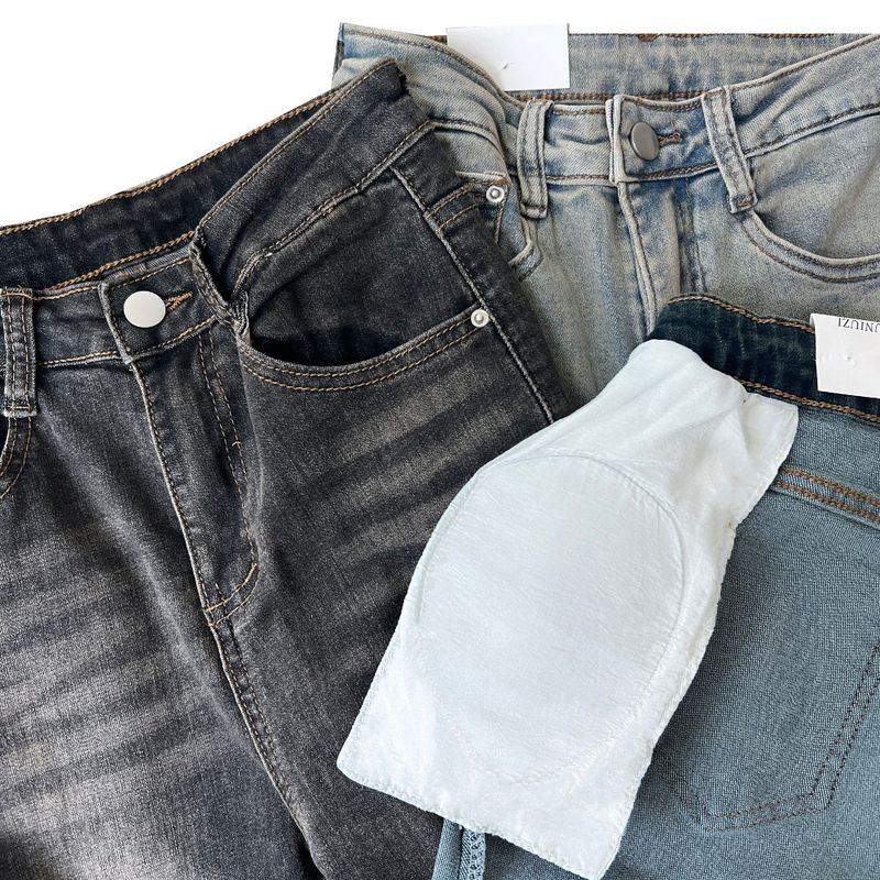 LONG & SLIM FIT Slit detail bootcut high waist hip deep pad long denim pants (3 colors)