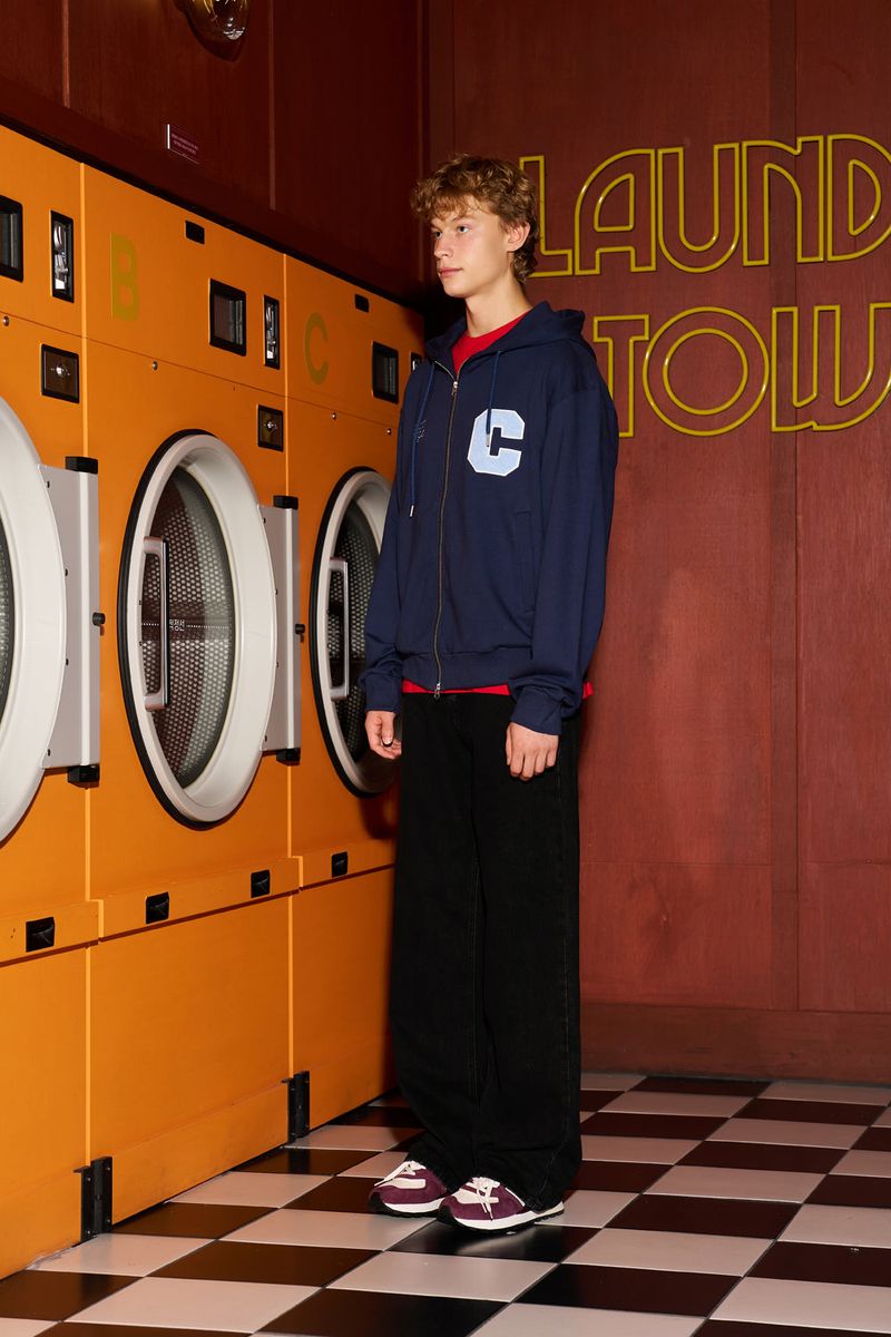 C Patch Zipper Hood Zip-Up / Navy [Unisex]