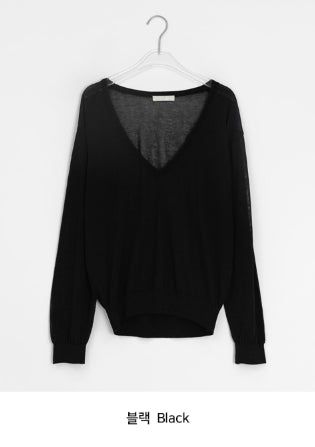 Otsuri Loose-Fit Summer Deep V-Neck Knit