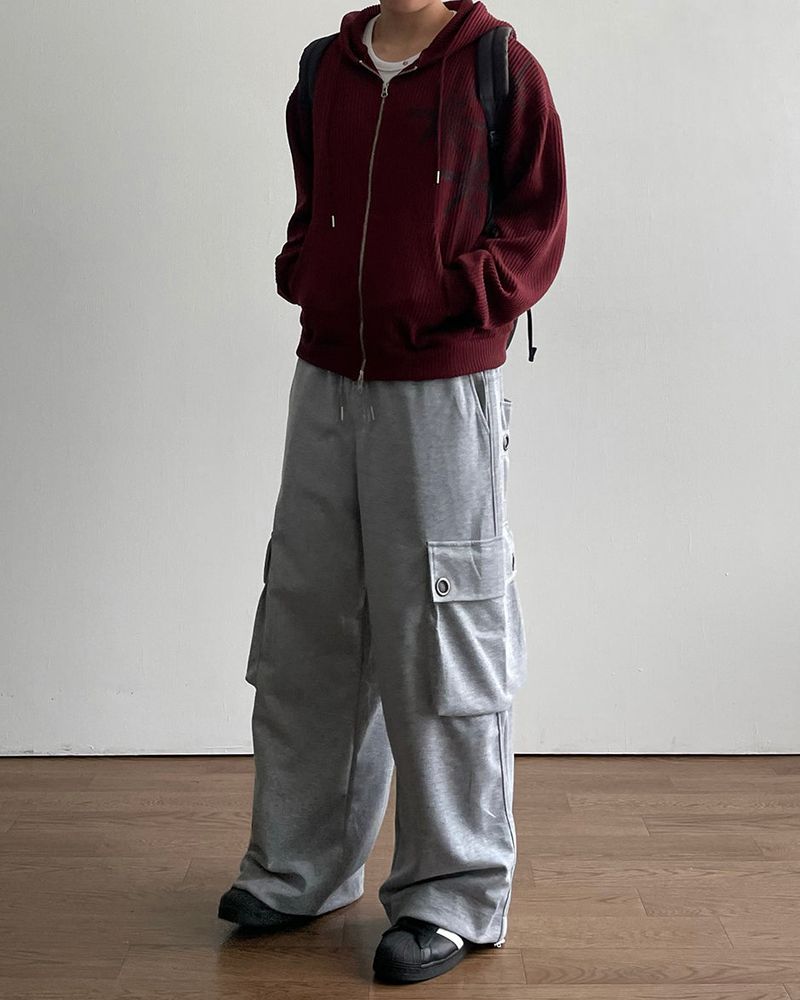 Bloom Cropped Knit Hooded Zip-up