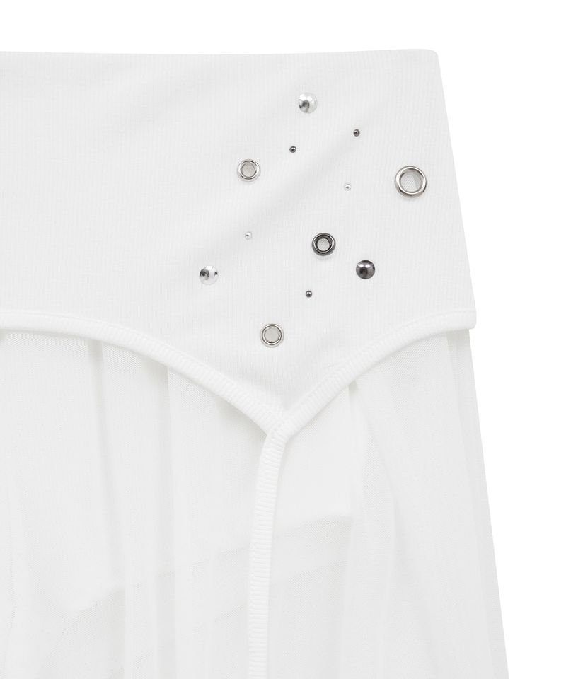 eyメッシュ スカート(white)