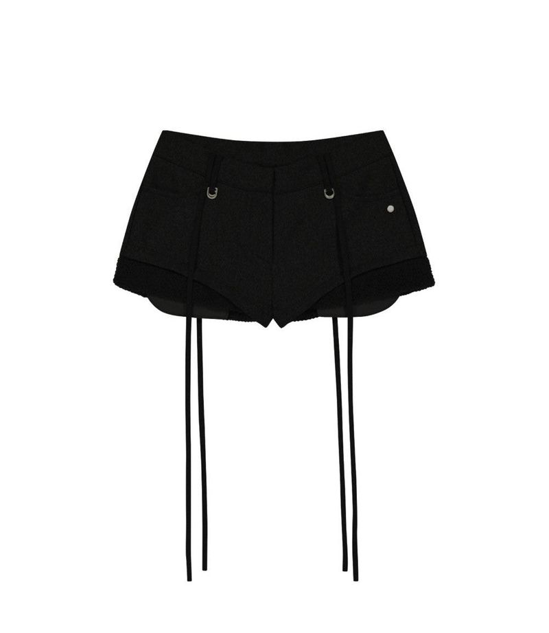 Micro Wool Shorts / Black