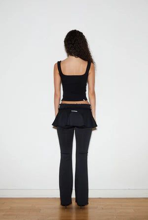Basic rough tank top - black