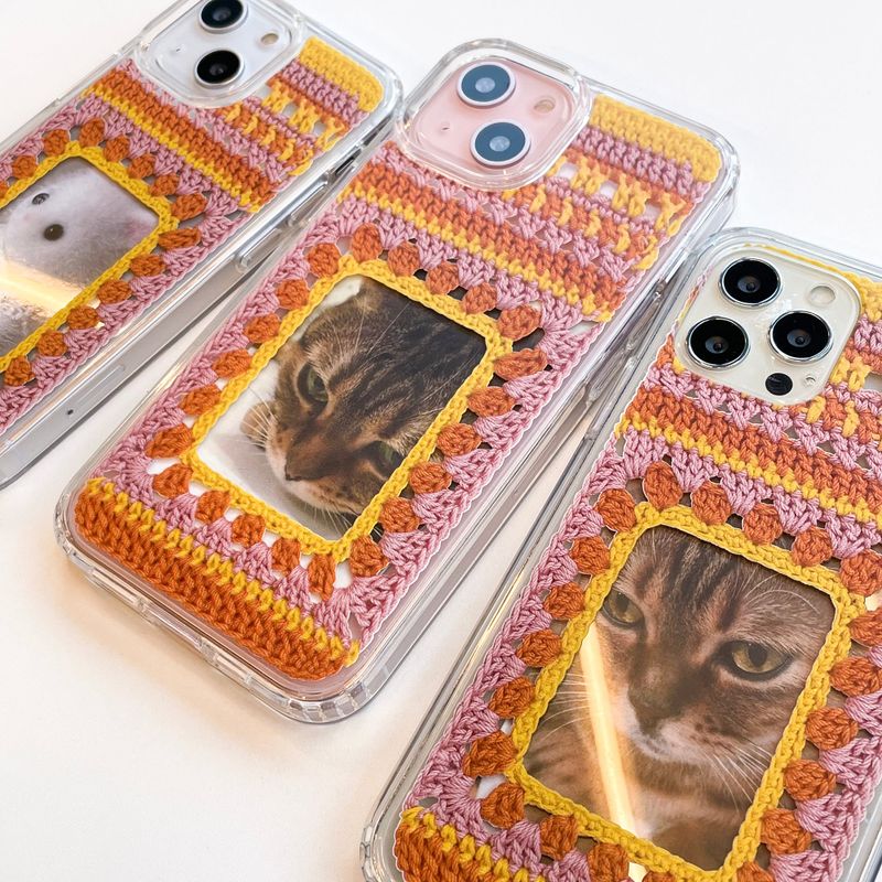 MOTIF FRAME HARD JELL CASE_YELLOW & PINK