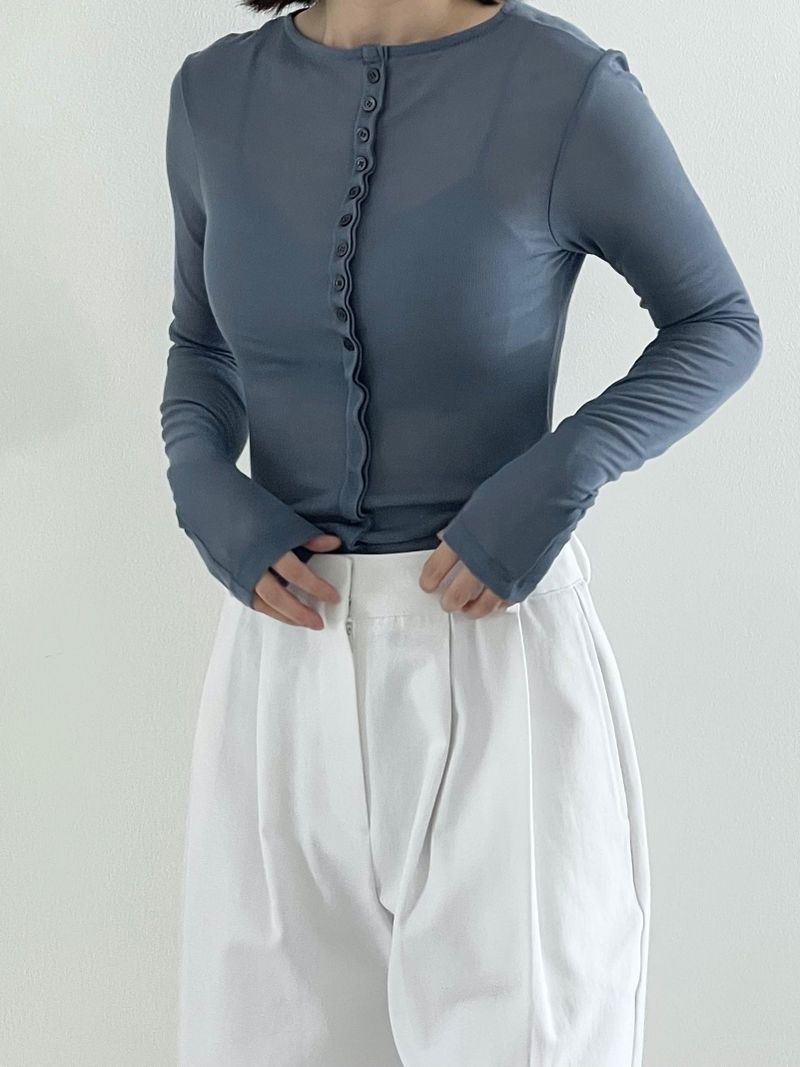Fake button sleeve T