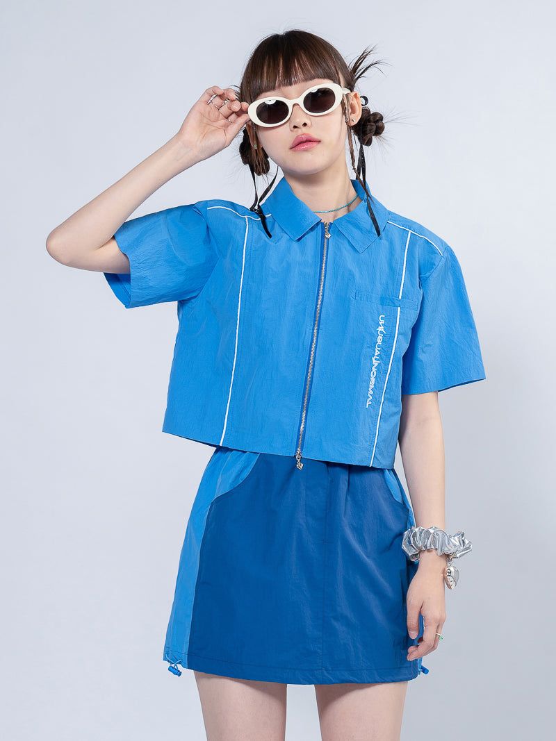 WINDY LOGO ZIP-UP JACKET _ BLUE