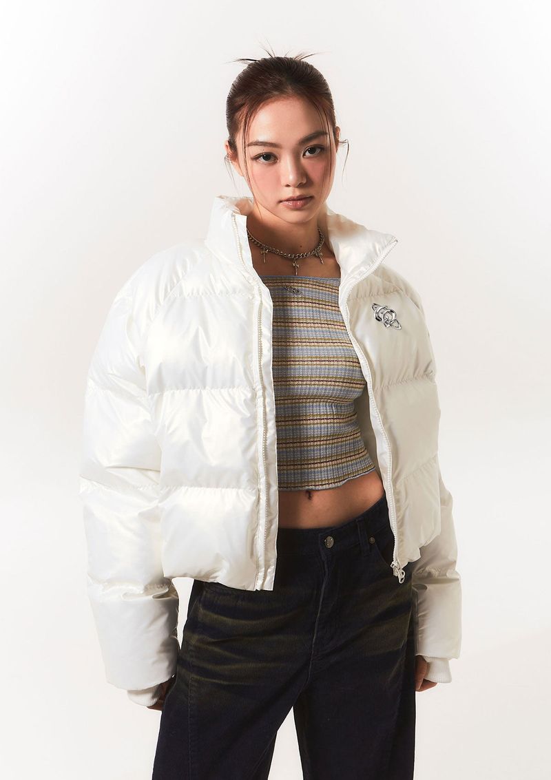 high beam puffer jk - pearl white
